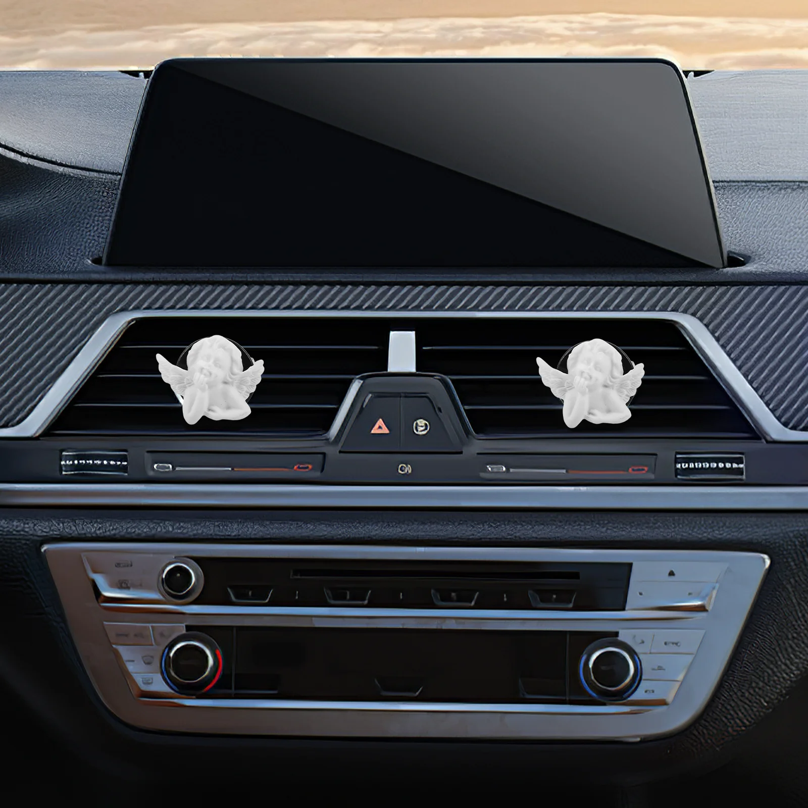 

Car Air Freshener Diffuser Angel Resin Vent Clip For Essential Oil Pads Car Interior Decoration Aroma Diffuser Style B