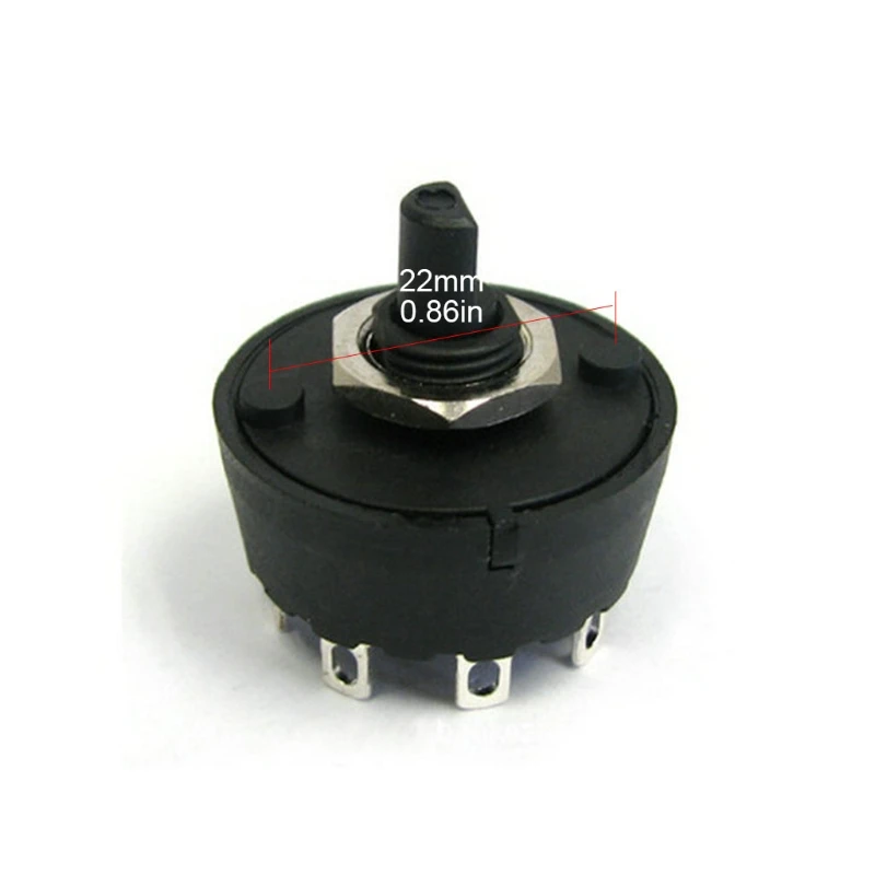 Fan Selector Rotary with Black Control Knobs 4-Position 3-Speed Fan Heater Speed Selector 8A 125V/250VAC Dropship