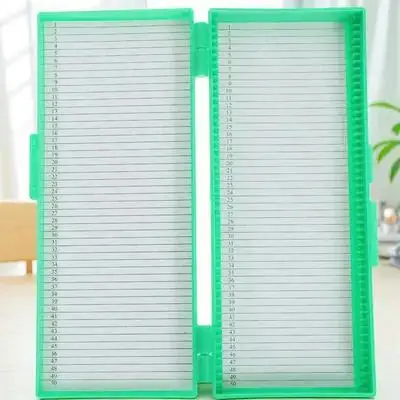 

Slide Storage Box Microscope Glass Abs Sturdy Organizer Laboratory Slotted Tray Container Green