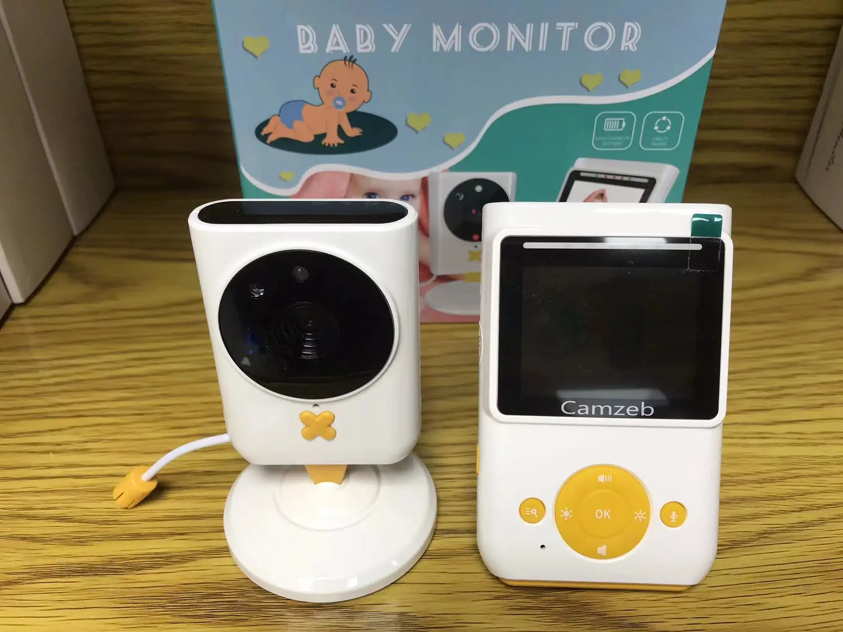 2.4Inch 2X Zoom Wireless Intercom Baby Monitor VOX Temperature Display Video Babysistter Camera