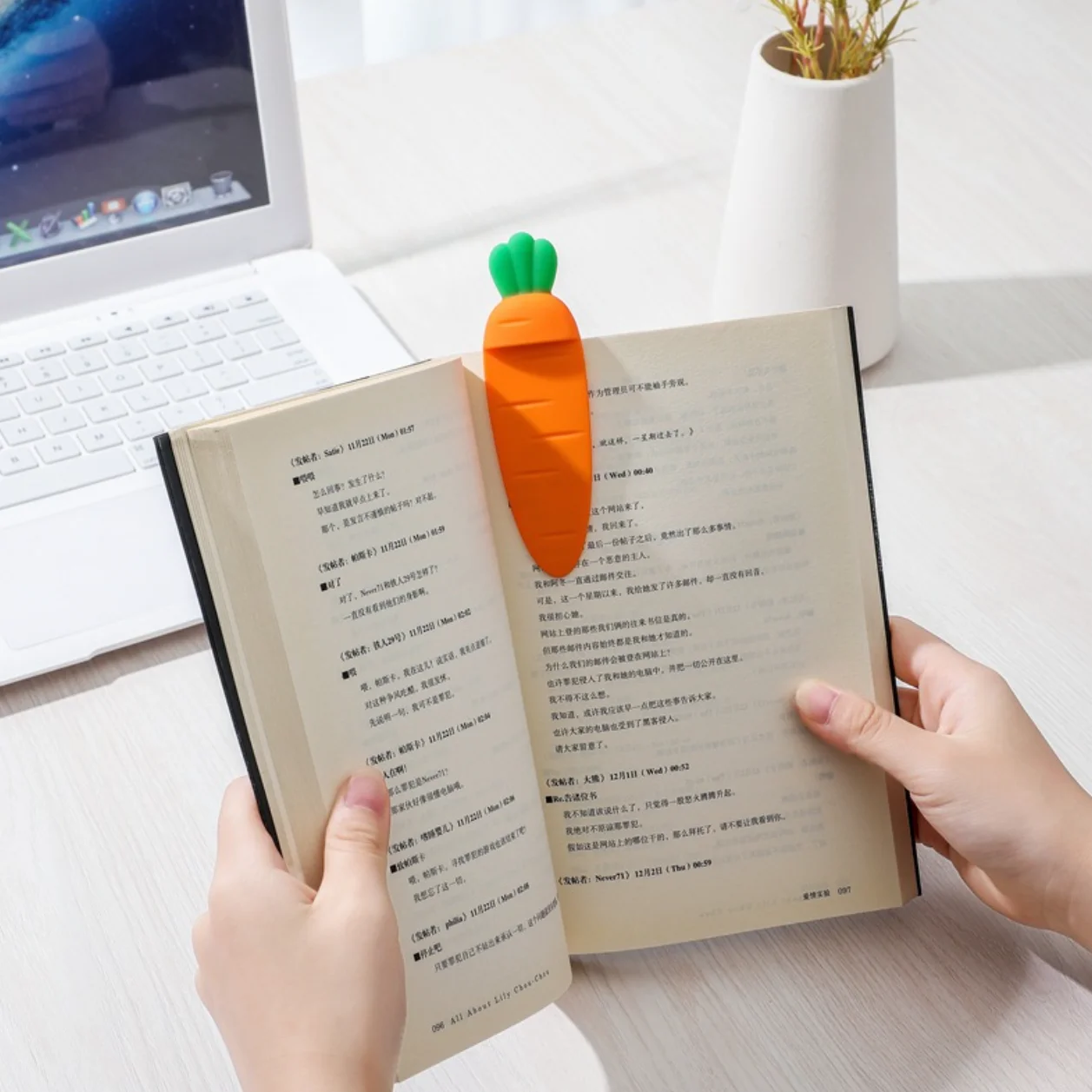 Cute Kawaii Carrot Bookmark Cartoon 3D Stereo Book Marks for Kids DIY Decoration Gift School Supplies Office Stationery