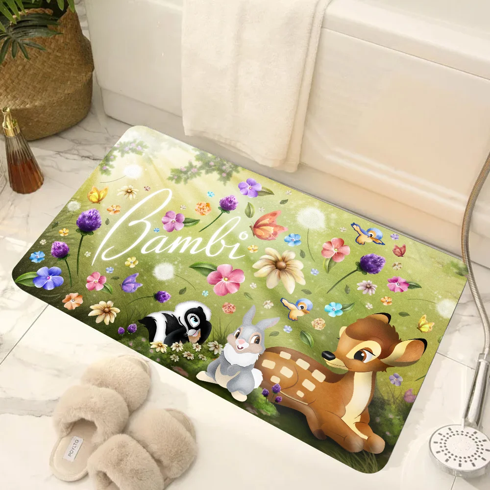 1pc MINISO Disney Bambi Floor Mat Anti-Slip Kitchen Bedroom Handmade Tufted Rug Carpet Living Room Entrance Rug