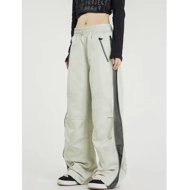 

2024 Y2K Casual Sweatpants Women Baggy Korean Hip Hop Cargo Parachute Track Pants Streetwear Vintage Wide Leg Joggers Trousers