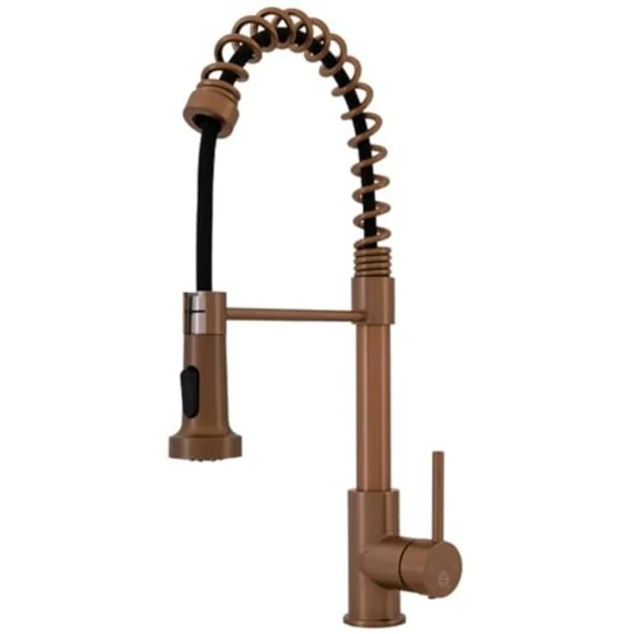 

Kitchen Faucet with Pull Down Sprayer Copper Contemporary Design Single Handle High Arc Spring Faucet Dual Function Spray Head