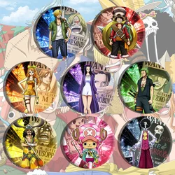 Cartoon Brooch One Piece Luffy Zoro Nami Usopp Chopper New Anime Peripheral Children's Tinplate Badge Bag Pendant Birthday Gift