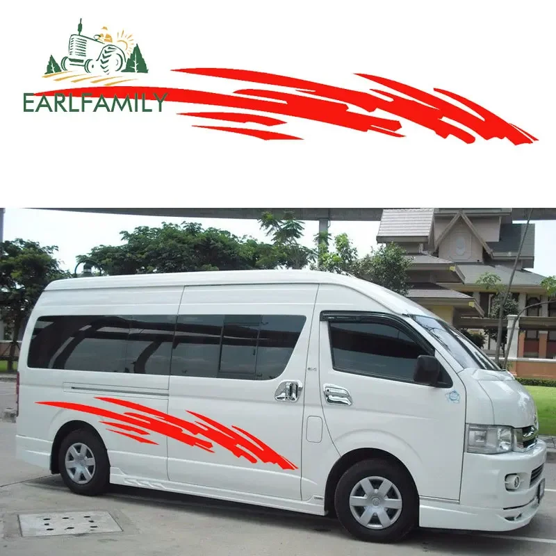 EARLFAMILY 150cm x 22.5cm 2x Stripe Graffiti Graphics Car Stickers Caravan Motorhome Camper Van Vinyl Decals Vito Transit SUV