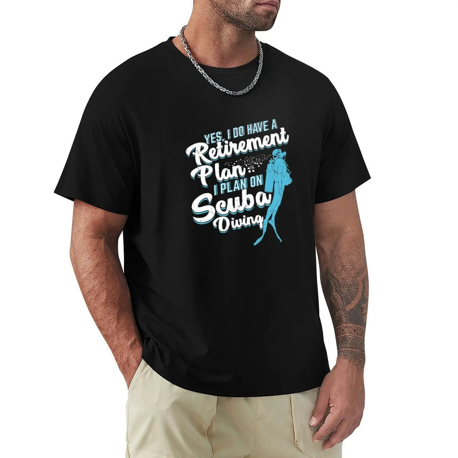 Scuba Diving Retirement Plan Pensioner Gift T-Shirt Christmas Casual Short Sleeve Top