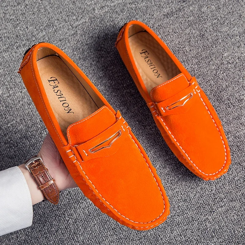 

Men's Loafers Leather Suede Loafers Flat Moccasins Men Shoes Comfortable Breathable Slip on Shoes shoes men leather original