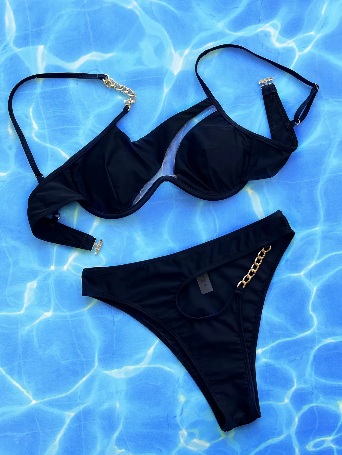 DEKA-Bikini Sexy de un hombro para mujer, traje de baño con Tanga, traje de baño con diamantes, conjunto de Bikini de dos piezas, bañador