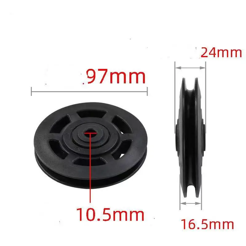 90-110mm Gym Bearing Pulley Wearproof Nylon Bearing Pulley Wheel Cable Universal Fitness Gum Bearing Pulley Fitness Equipment