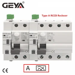 GEYA GRD9L-R Auto Recloser with A Type RCCB RCD ELCB 40A 63A 30mA 100mA 300mA Safety Breaker
