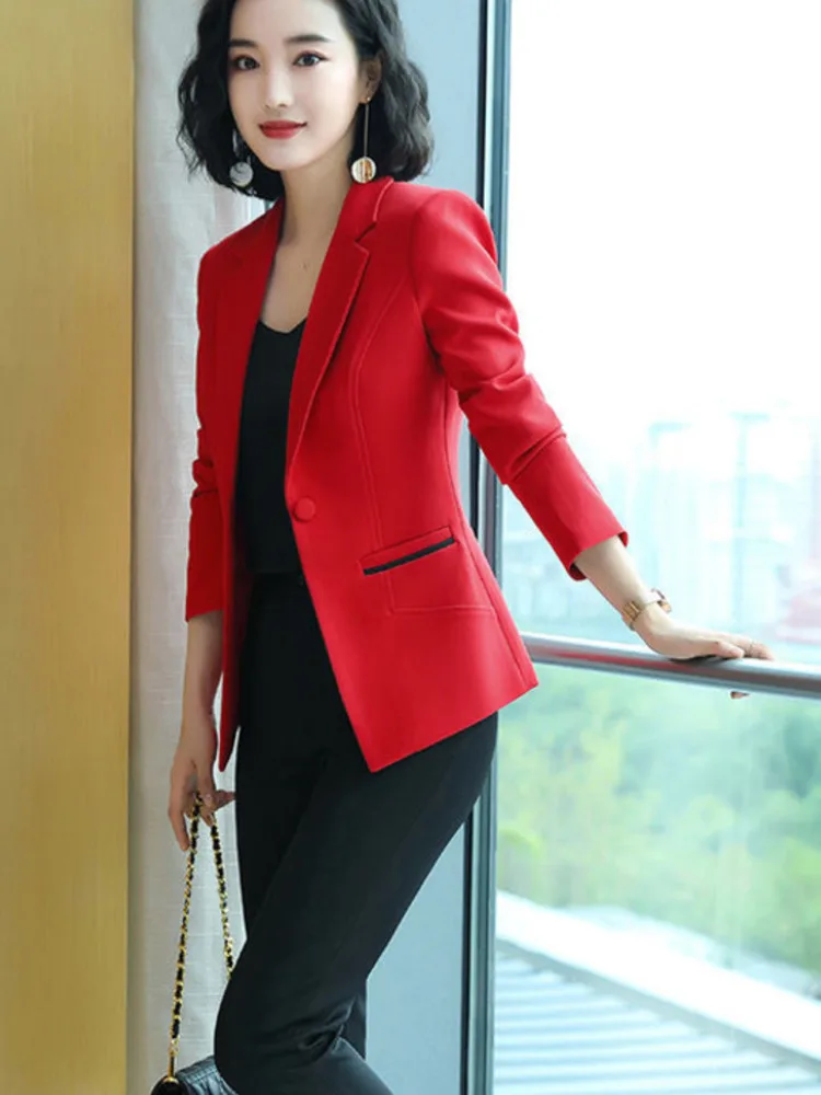 PEONFLY Ladies Blazer Long Sleeve Blaser Women Suit jacket Female Feminine Blazer Femme  White Black Blazer Autumn