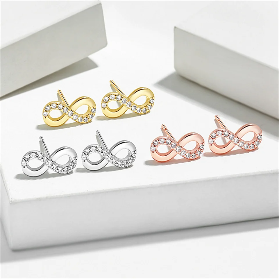 

Minimalist Mobius Set Earrings For Women Simple And Versatile Stainless Steel Earring Design Eternal Infinity Symbol 8 Earrings