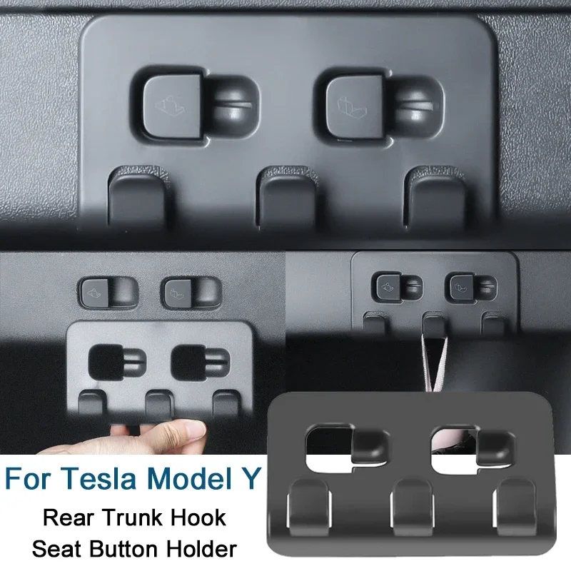 Rear Trunk Hook For Tesla Model Y Umbrella Clothing Shopping Bag Car Mounted Pendant Tidying Storage Car Organizer Accessories