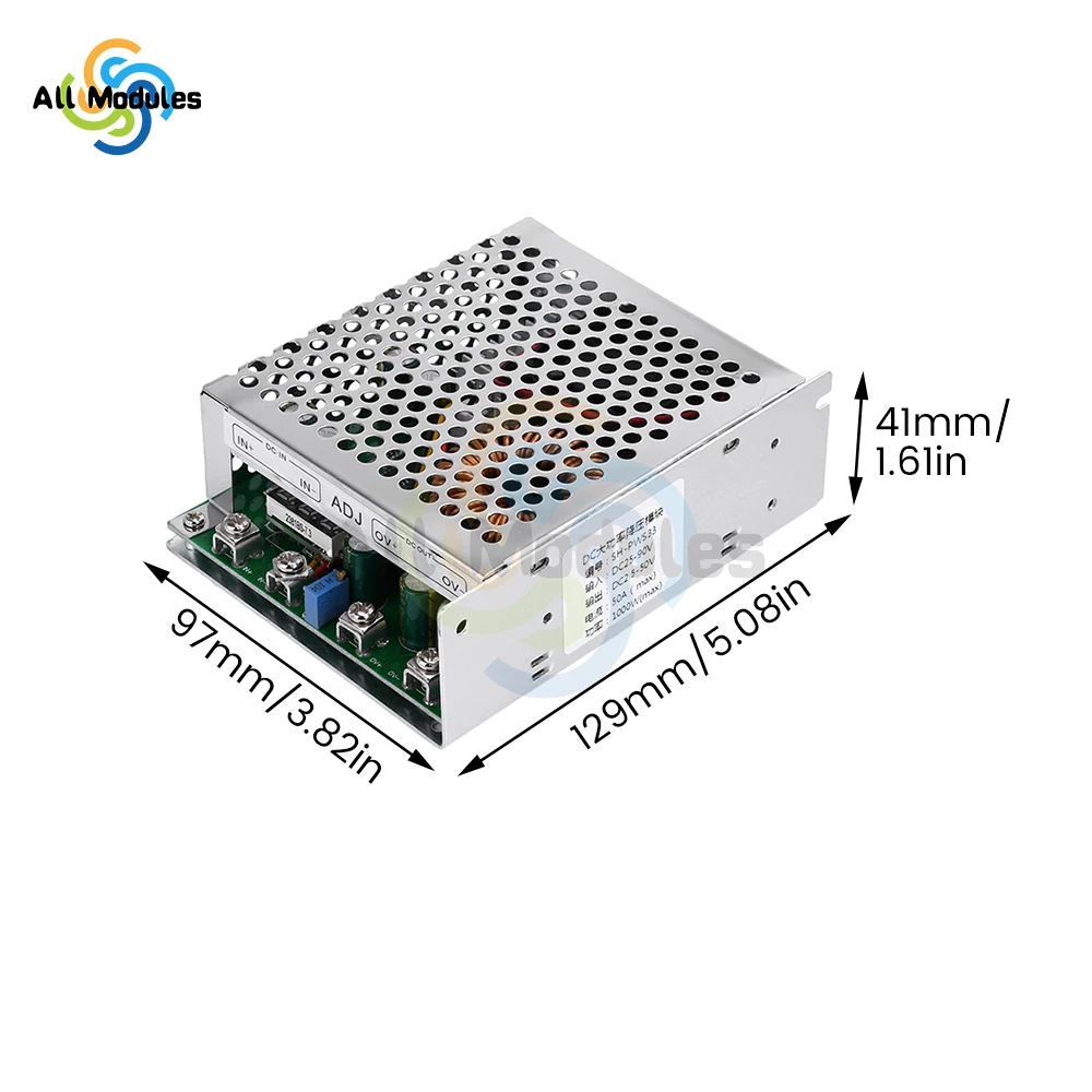 1000W Hochleistungs-Gleichstrom-Gleichstrom-einstellbares Step-Down-Buck-Spannungs wandler modul Digitales Voltmeter mit LED-Anzeige