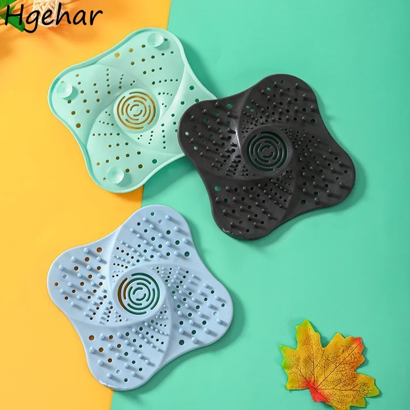 실리콘 주방 싱크대 채반 바닥 배수구 막힘 방지, 욕실 하수도 필터 메쉬 욕조용, 음식물 슬래그 헤어 캐처, 2 개, 4 개