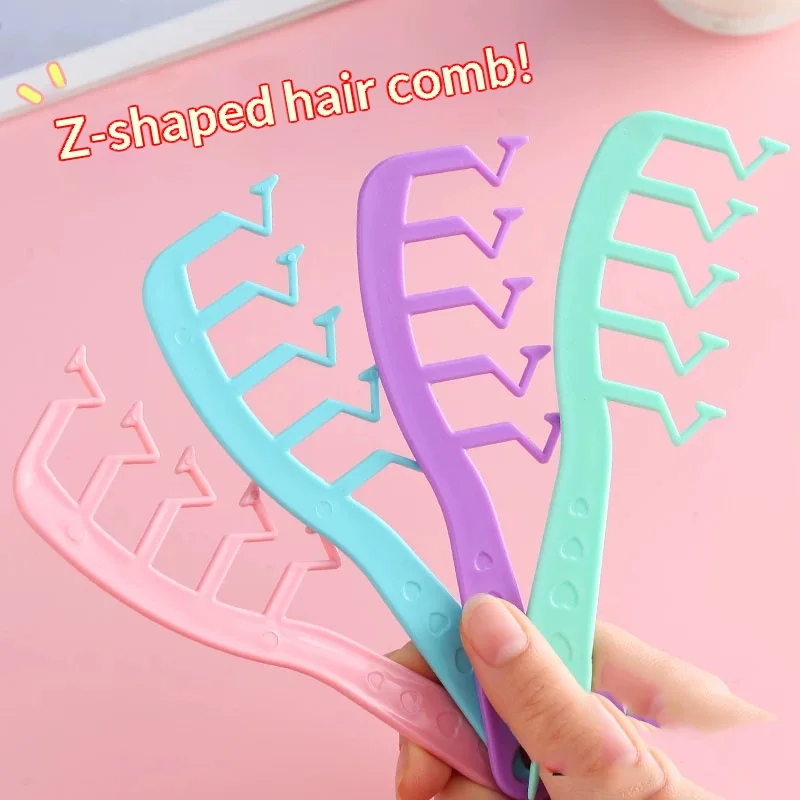 Z Shape Hair Parting Comb Plastic Zigzag Hairline Styling Tool, DIY Hairstyle Partition Comb for Women Hairdressing Salon Access