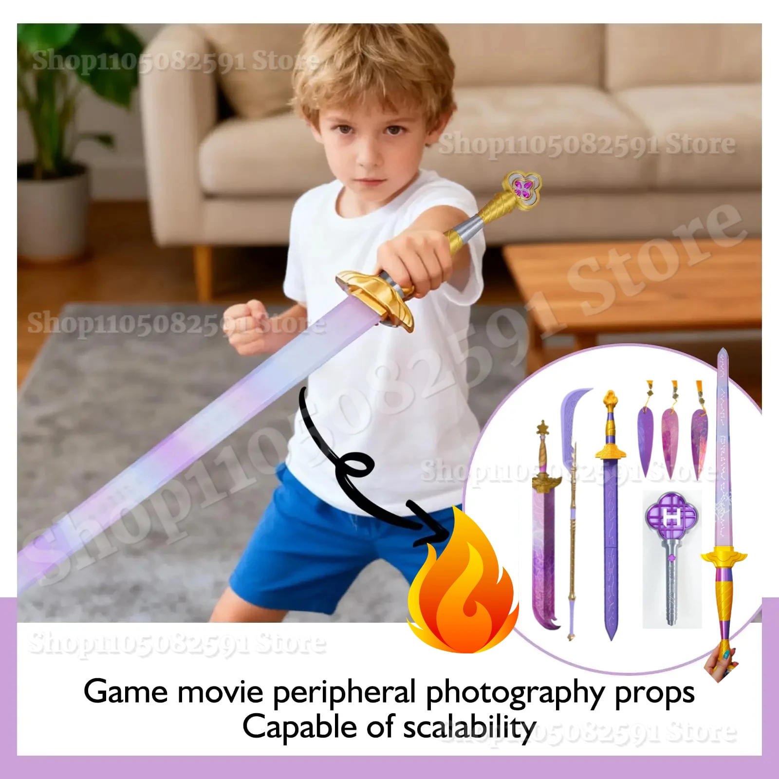 Rekwizyt Cosplay K-pop Miecz Rumi z Symbolami Stroje Demon Roleplay Miecz Łowców Kobiety Mężczyźni Halloween Karnawał Akcesoria do Kostiumów