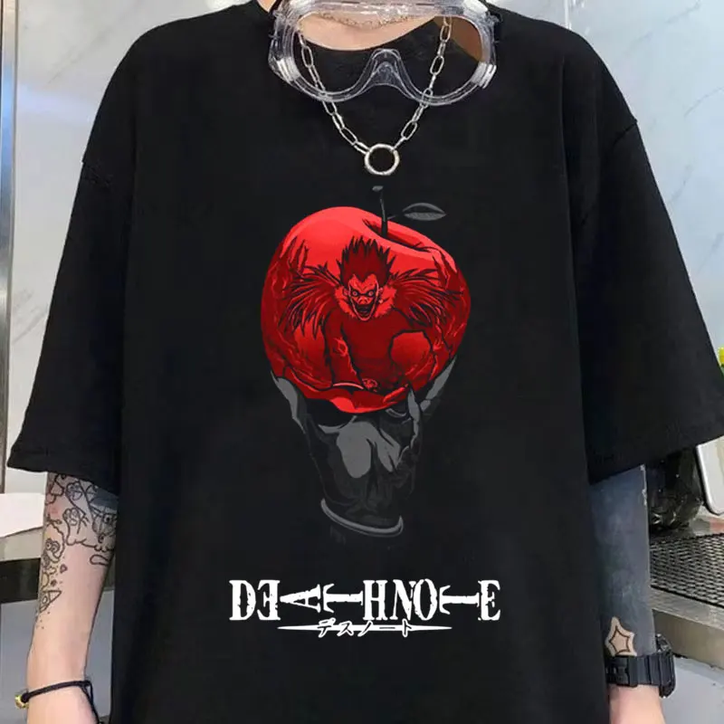 Death Note Men T-shirt Summer Short Sleeve Cartoon Japan Anime Women Tee Shirts 100% Cotton Fashion Couple Clothes Tops