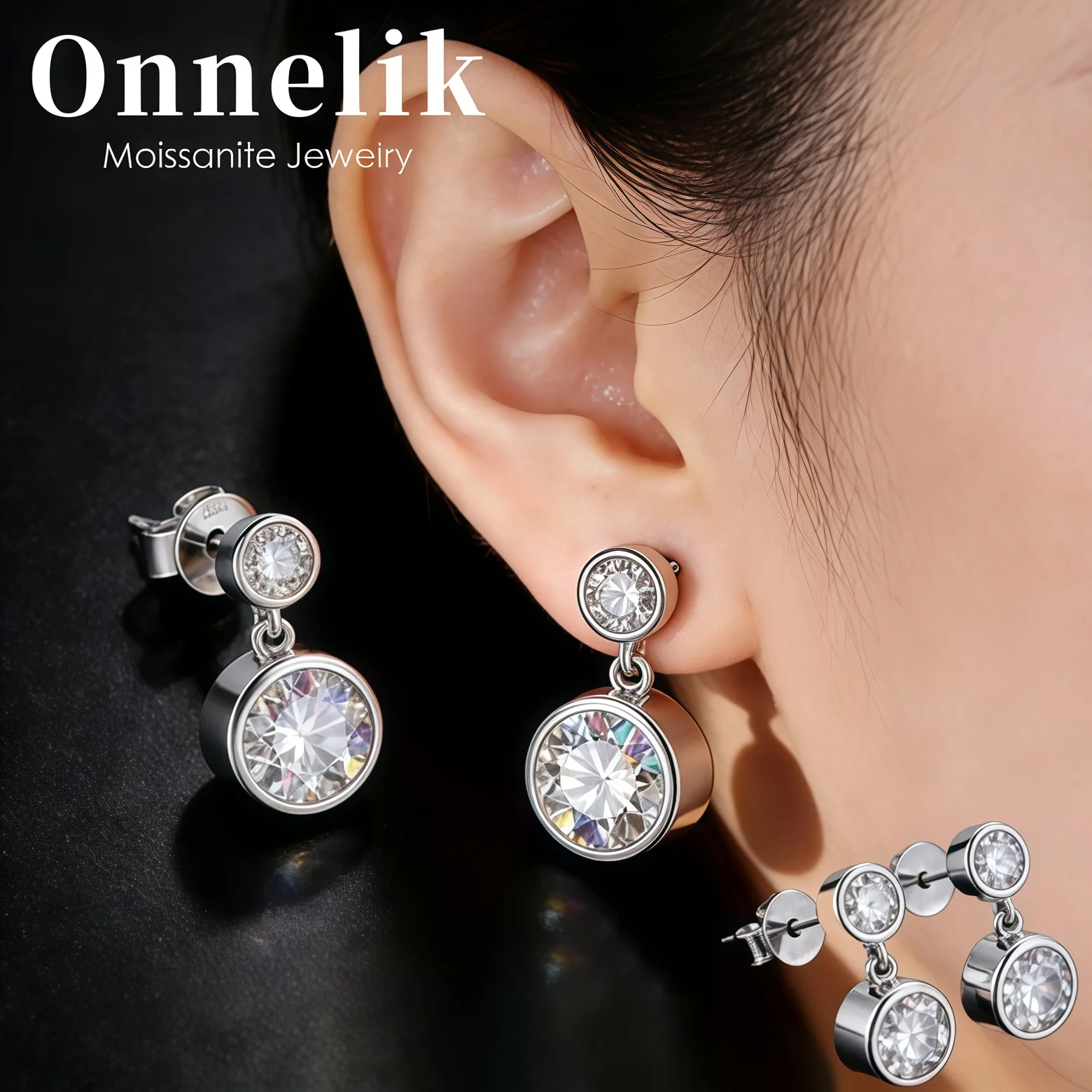 

Серьги-подвески Onnelik с муассанитом 2,6 карата, полностью круглой огранки, из 100% стерлингового серебра S925 с покрытием из 18-каратного золота, имитация бриллиантов Bubble Lab, для вечеринок