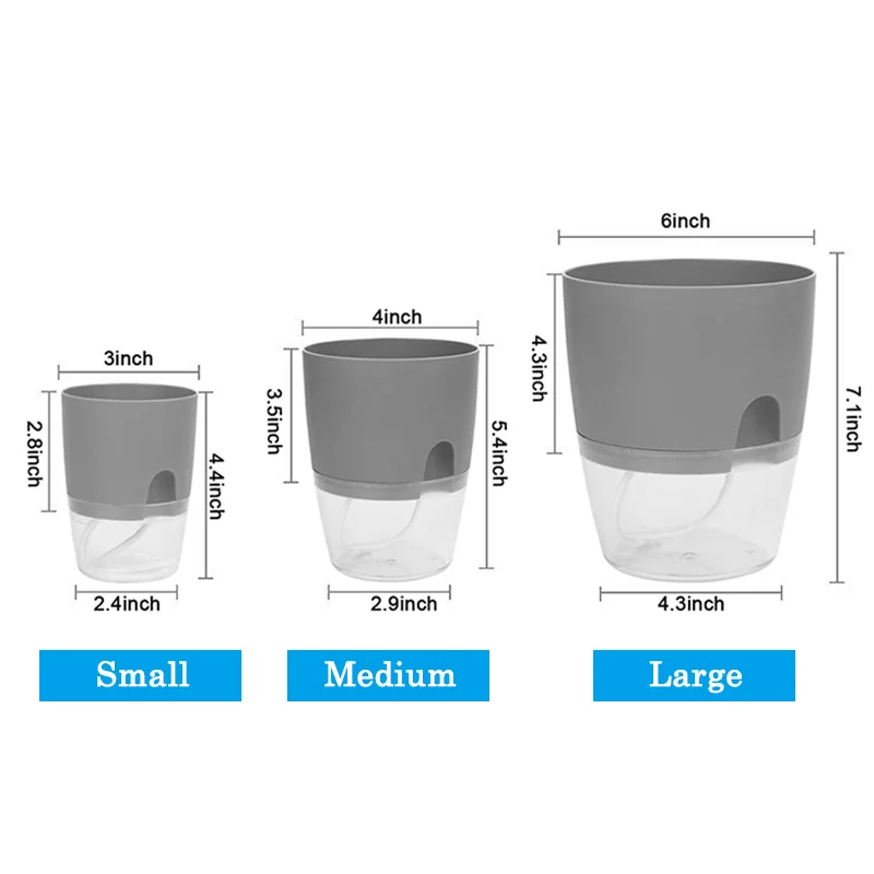 Vaso da fiori in plastica trasparente a doppio strato vaso da fiori autoirrigante corda di cotone irrigazione piccolo vaso per piante con porta di