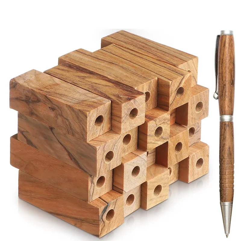 

20 Pcs Pre Drilled 7Mm Wood Pen Blanks For Woodturning Pen Turning Kit For Pen Making Supplies DIY Crafts