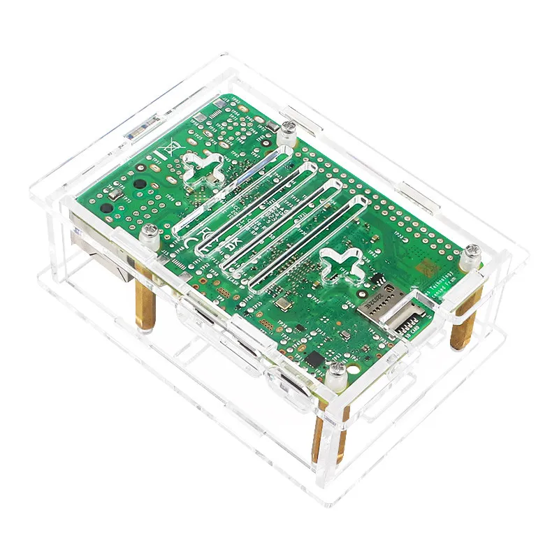 Pi5 Case with Cooling Fan Acrylic Clear Enclosure Compatible Heatsink