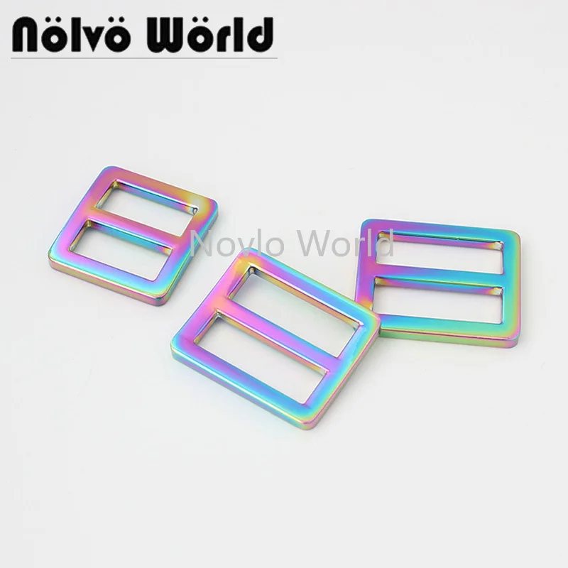 

5-20-100pcs New Rainbow 2 size 2cm 2.5cm Curved metal slider buckle handbag bag strap clasp web belt adjust