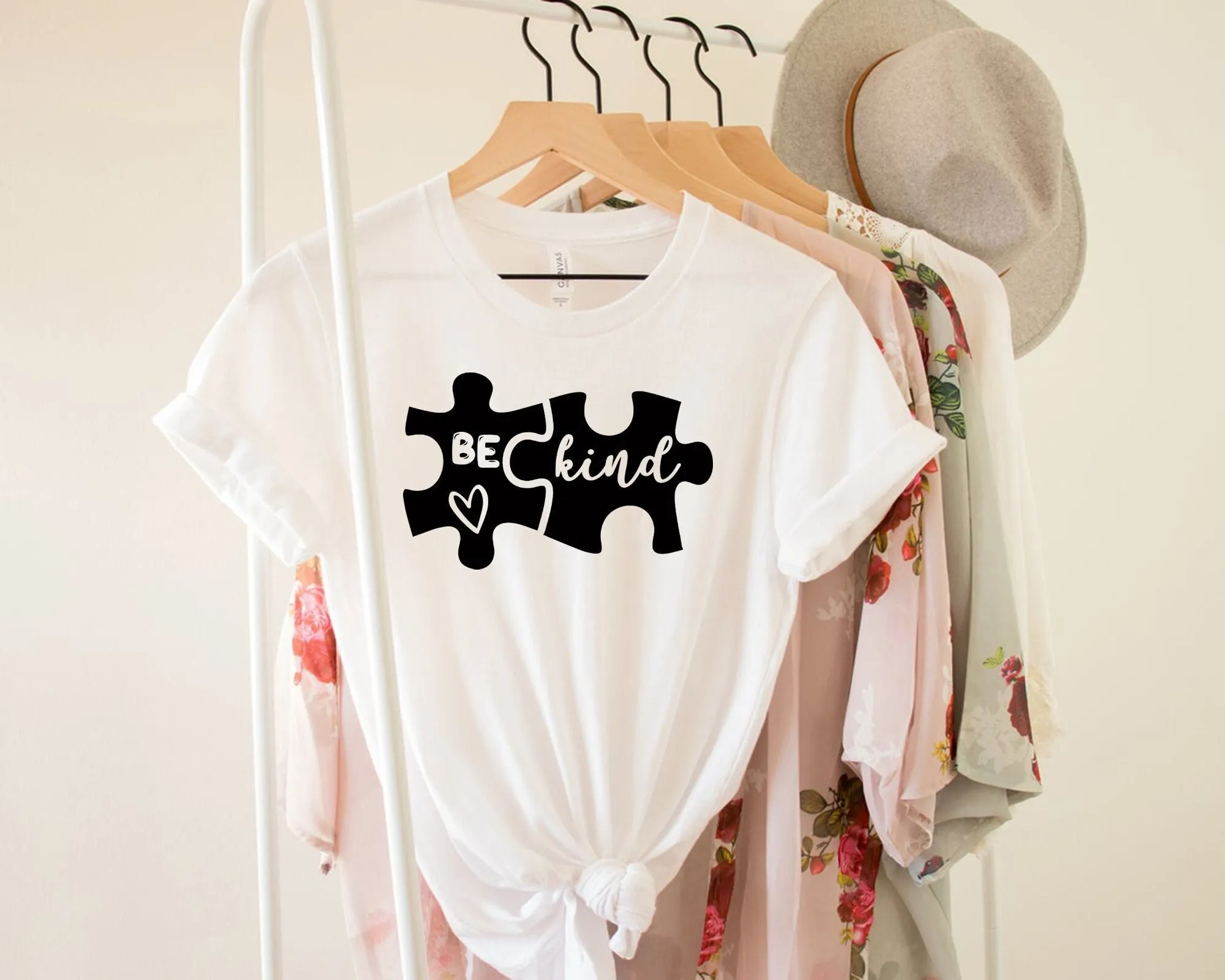 Be Kind T Shirt Autism For Aware Special Education Teacher Puzzle Piece Heart