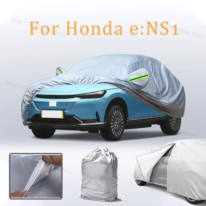 

Car Cover For Honda e-NS1 Door Zipper Full Exterior Black Silvery-Auto Cover Sunshade Dustproof Waterproof Reflective strips