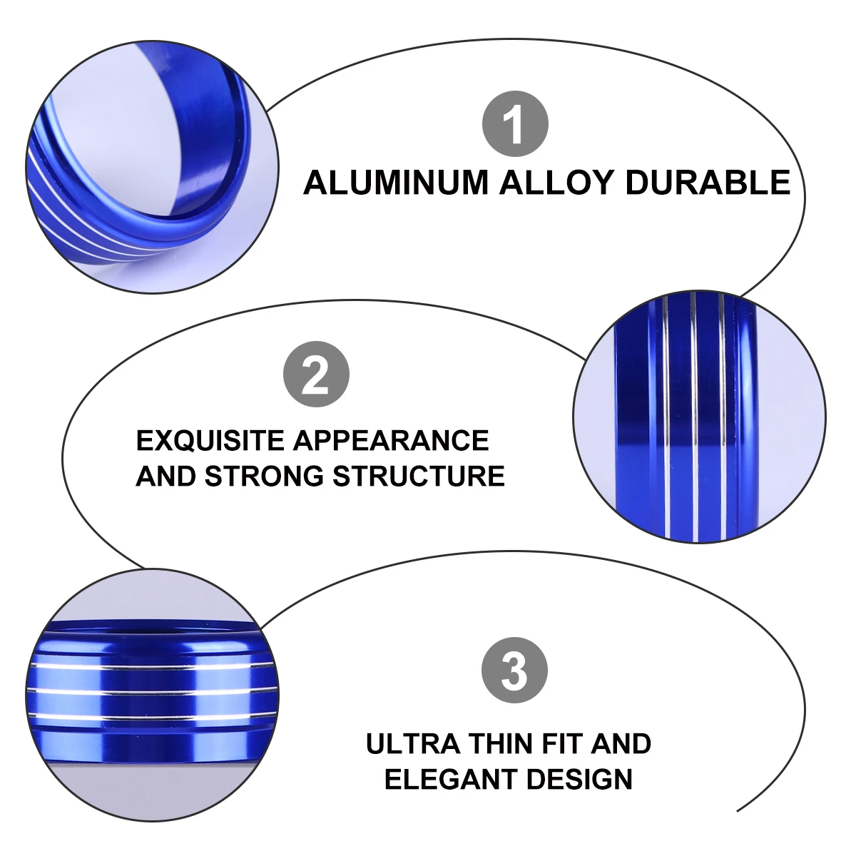 

3pcs Air Condition Button Covers Aluminum Alloy Car Interior Decoration Rings For Ac Knobs Stylish Trim Accessories