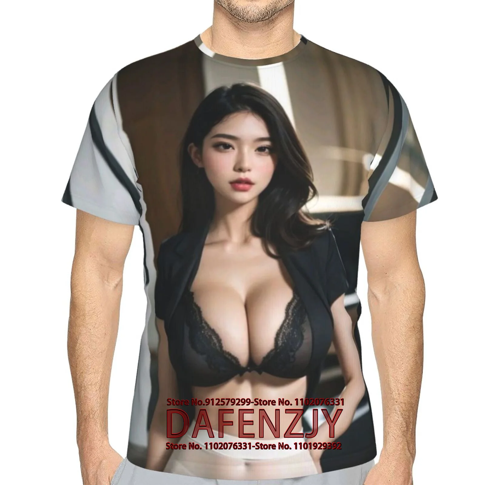 Sexy Beauty 3d Printed T-Shirts For Men Hip-Hop Daily Casual Short Sleeved Loose Oversized T-Shirt Street Harajuku Tops Tee 20