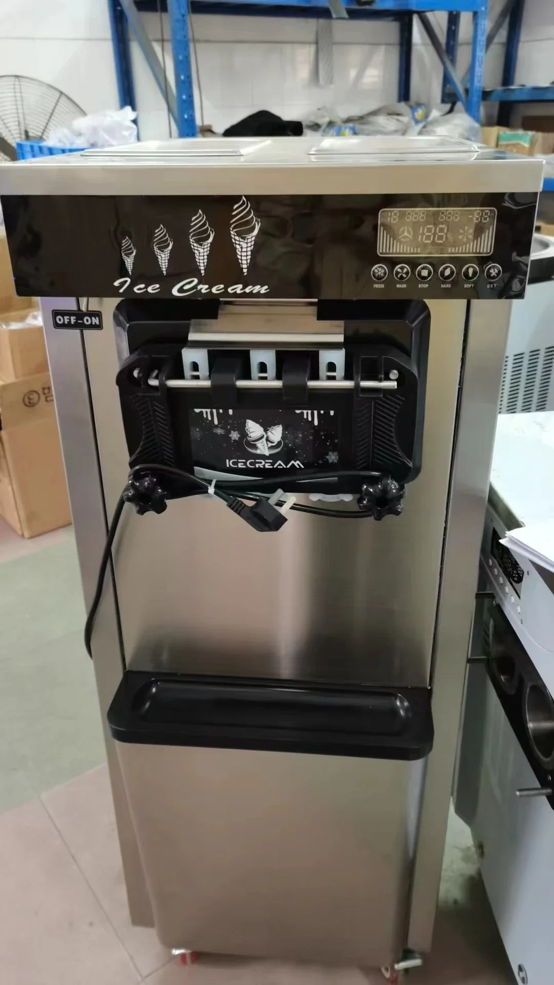 Hot Sale R410a Stainless Steel Structure Portable Soft Ice Cream Machine Soft Serve Maker Machine