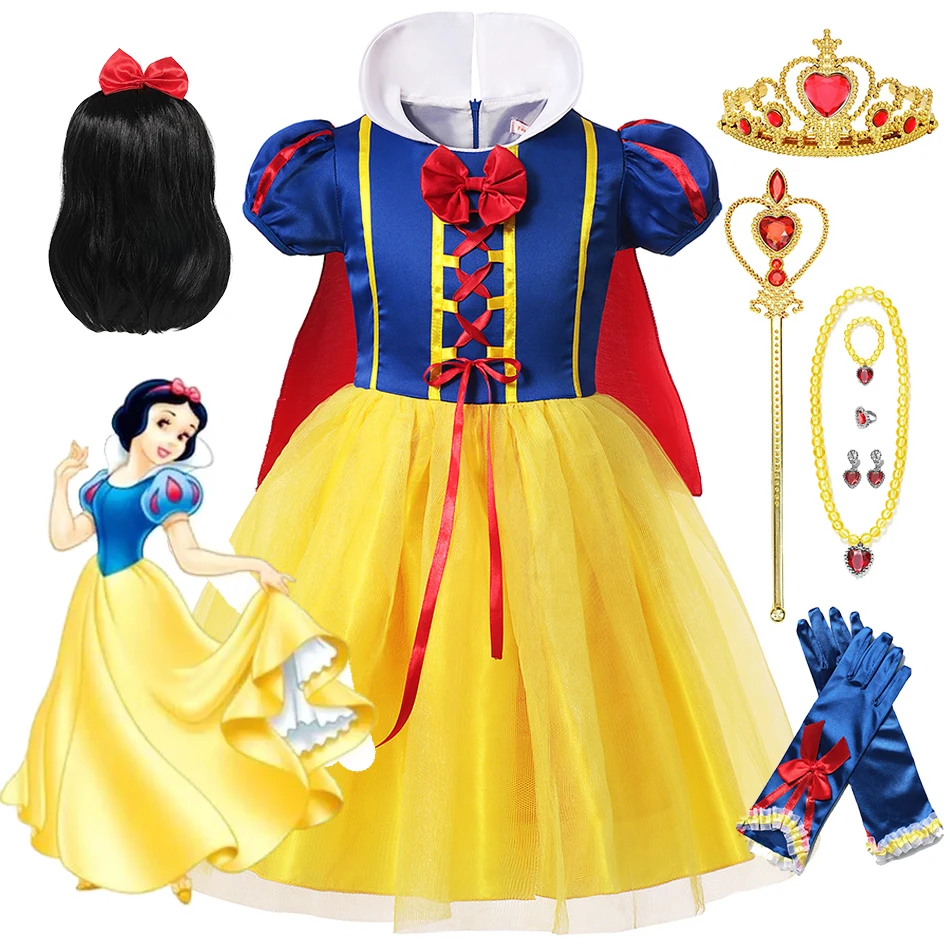 

Summer Princess Dress For Girls Snow White Cosplay Costume Puff Sleeve Kids Dress Children Party Birthday Fancy Gown Vestidos