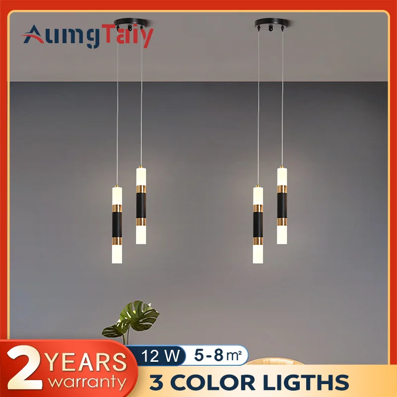 

led Pendant light Dual light sources shine up and down droplight fixture Kitchen Island Dining Room Shop Bar Counter Decoration