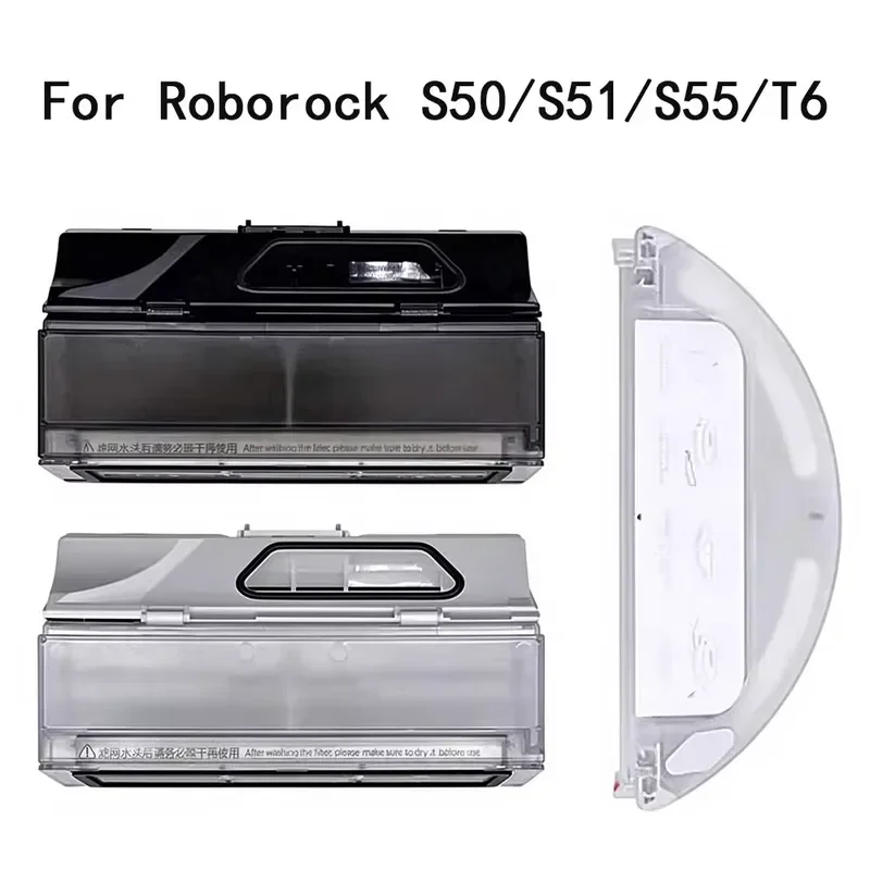 Water Tank Dust Box for Roborock S50 S51 S55 T6 Robot Vacuum Cleaner Replacement Parts Accessories Washable Mop Tank