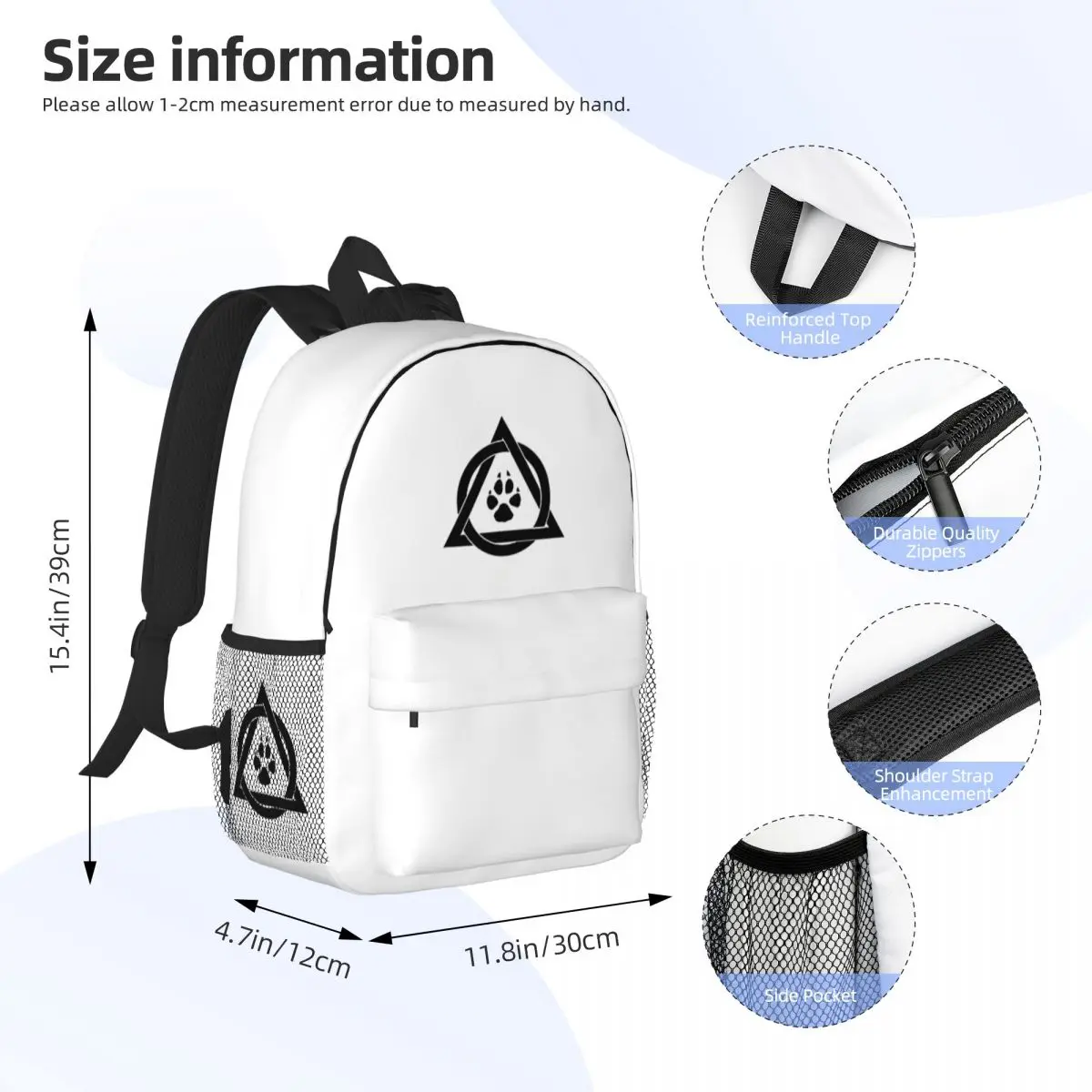 Wolf Therian Gedrukt Lichtgewicht Casual Schooltas Voor School, Outdoor, Winkelen, Kantoor 15Inch