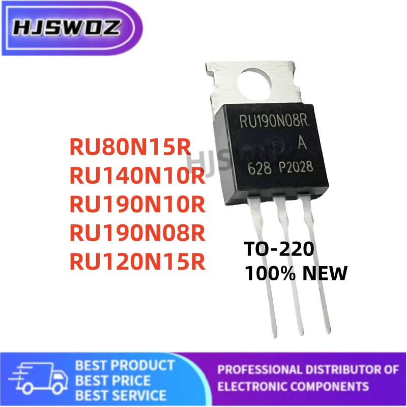10Pcs New RU80N15R RU140N10R RU190N10R RU190N08R RU120N15R MOS tube TO-220