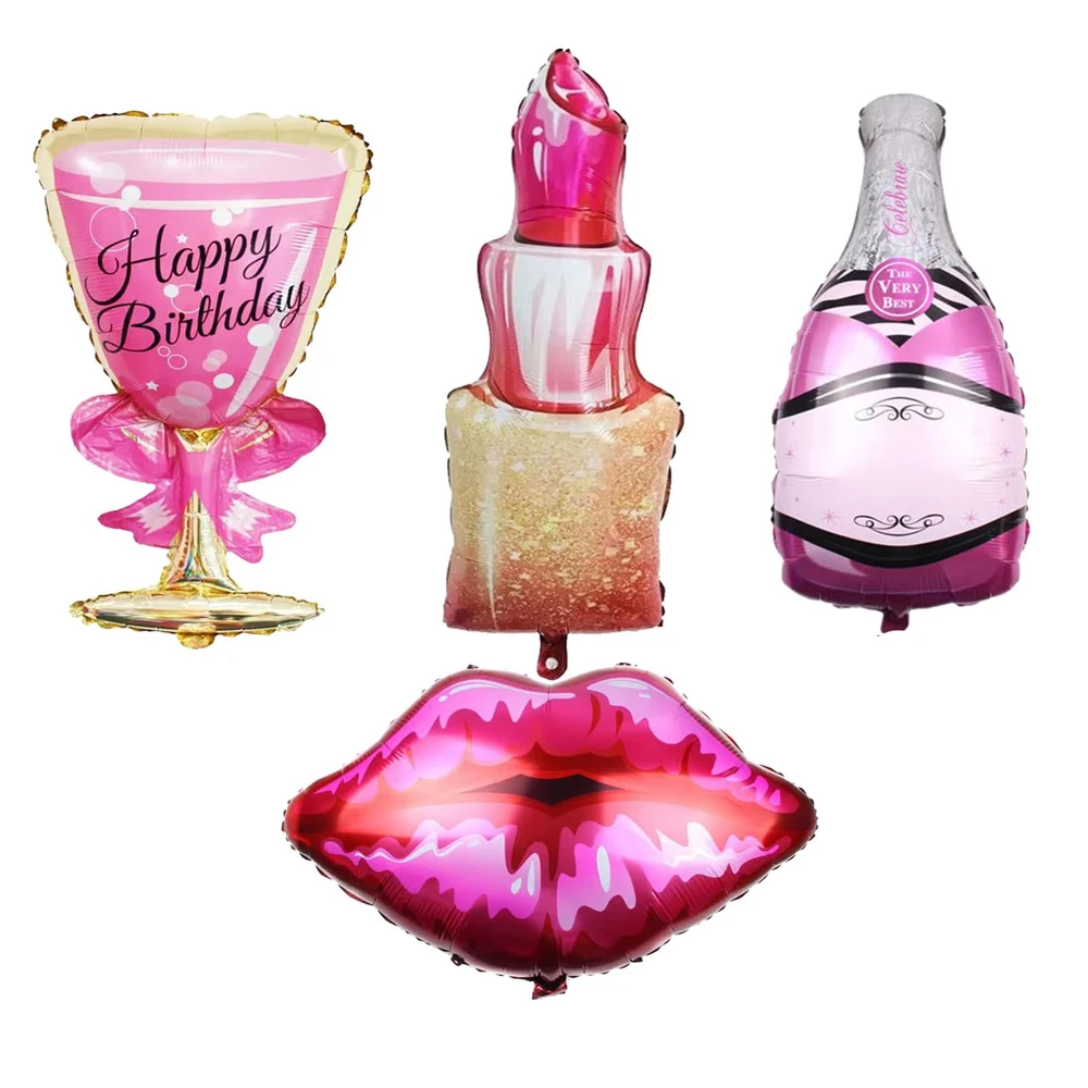 

Spa MakeupTheme Balloon Large Lipstick Red Lips and Valentine's Day Theme Party Decoration Aluminum Film Balloon Set Supplies