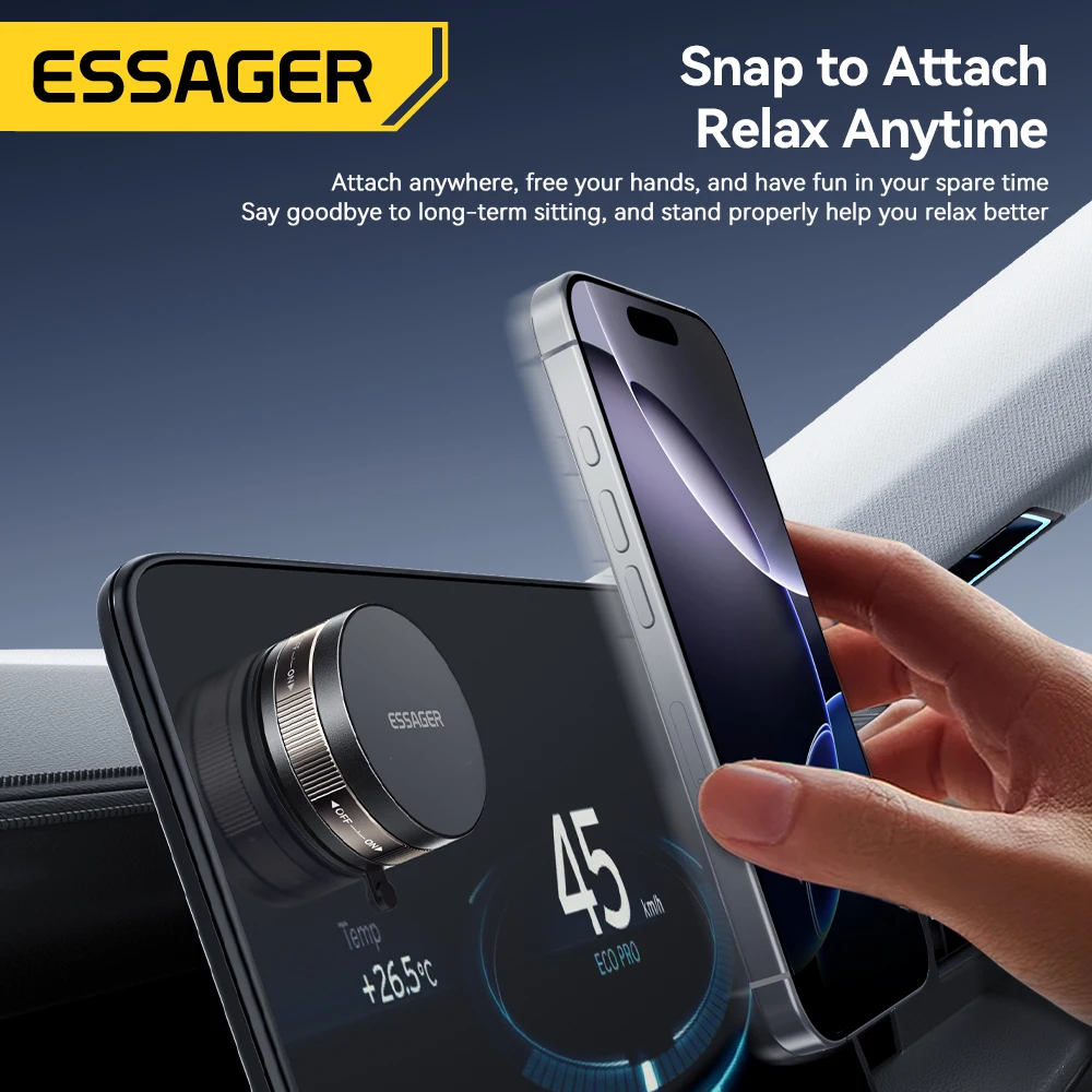 Essager 자석 자동차 마운트 휴대폰 홀더 진공 흡착 360 °   아이폰 16 15 14 13 12용 회전 강력한 흡입 브래킷