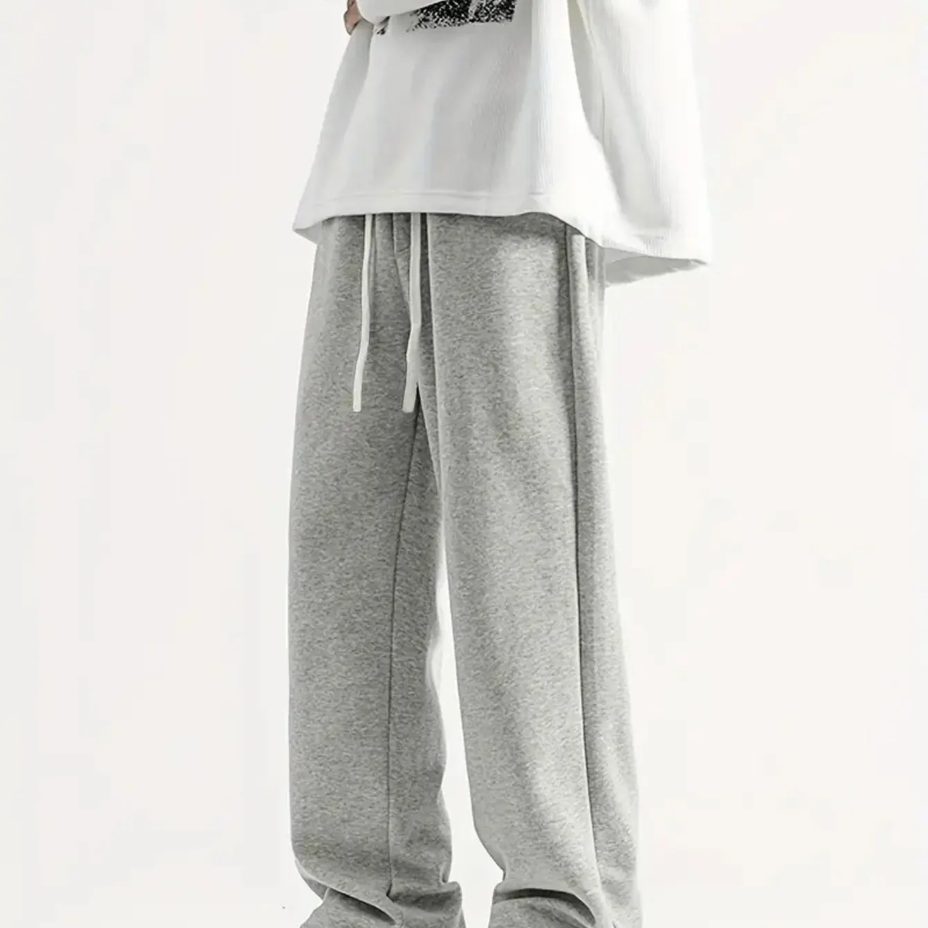 

Men's Retro Straight Leg Wide Leg Casual Pants, Loose and Simple Solid Color Pants, Versatile Casual Clothing