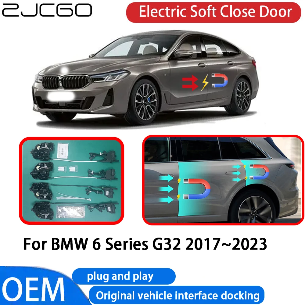 ZJCGO for BMW 6 Series G32 2017-2023 Car Automatic Electric Soft Close Door Closer System OEM Plug and Play Comfort Closing