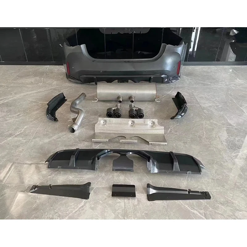 PrimeSelect M4 Style Rear Bumper With Exhaust Tailpipe Fit 4 Seri G -