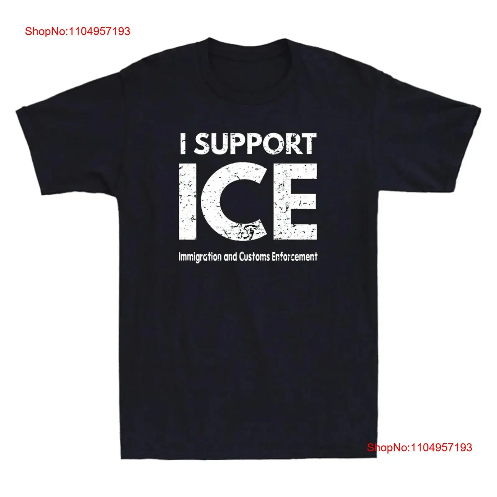 

Я поддержку ICE Immigration, забавная поговорка с цитатой, винтажная мужская футболка, винтажная стираная слегка графика, мягкая модная уличная одежда