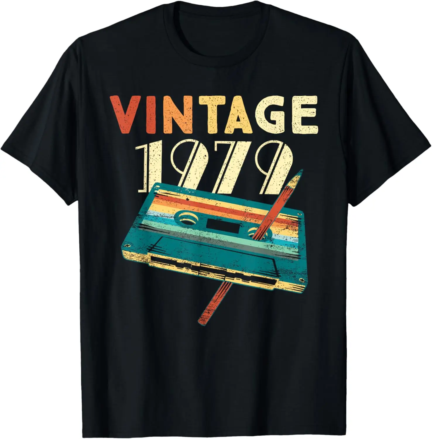 Vintage 1979 Music Cassette 45th Birthday Gifts 45 Years Old T-Shirt