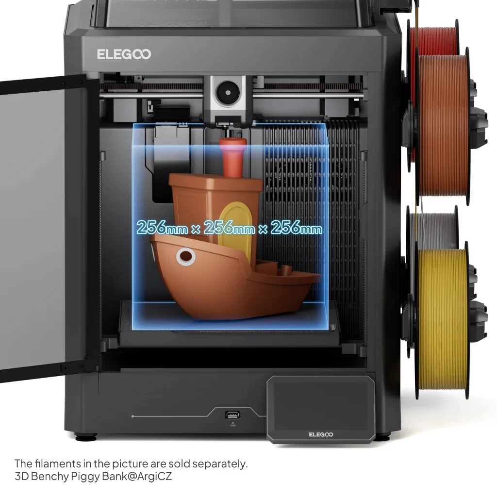 ELEGOO Centauri Carbon 2 Combo 3D Printer FDM 4-Color Printing Speed 500mm/s² with CANVAS  Low Noise Nozzle 350℃ 256x256x256mm view 3