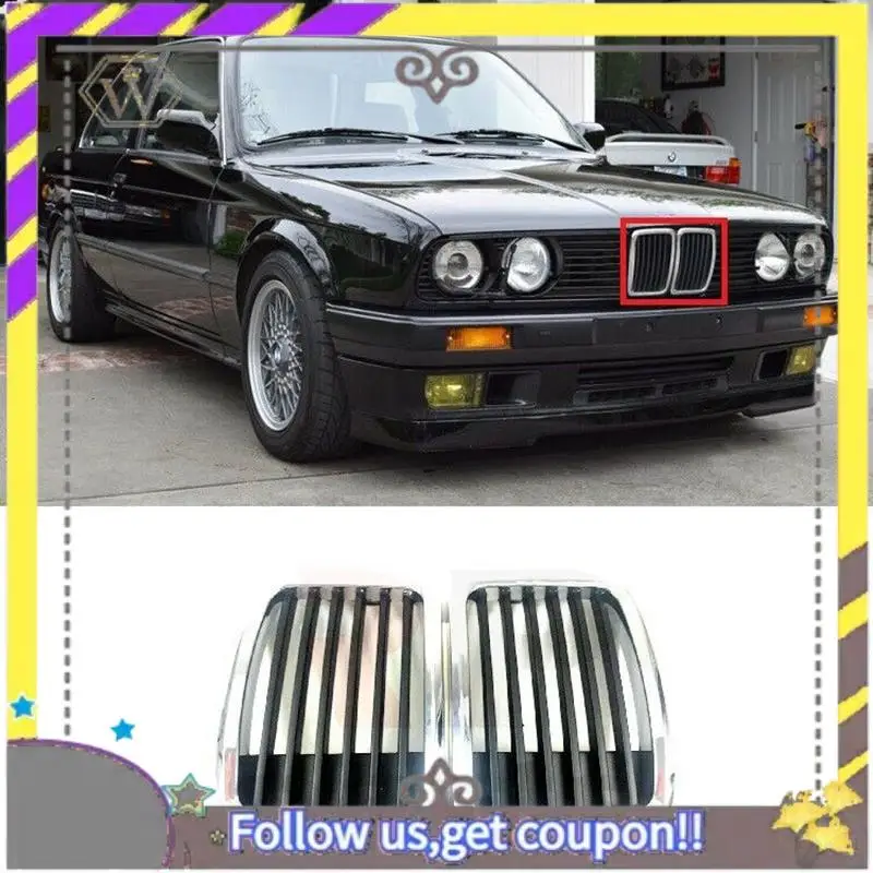 

ABXV-Front Hood Kidney Grille For-BMW 3 E30 1982-1994 FRONT CENTER GRILLE 51131884350