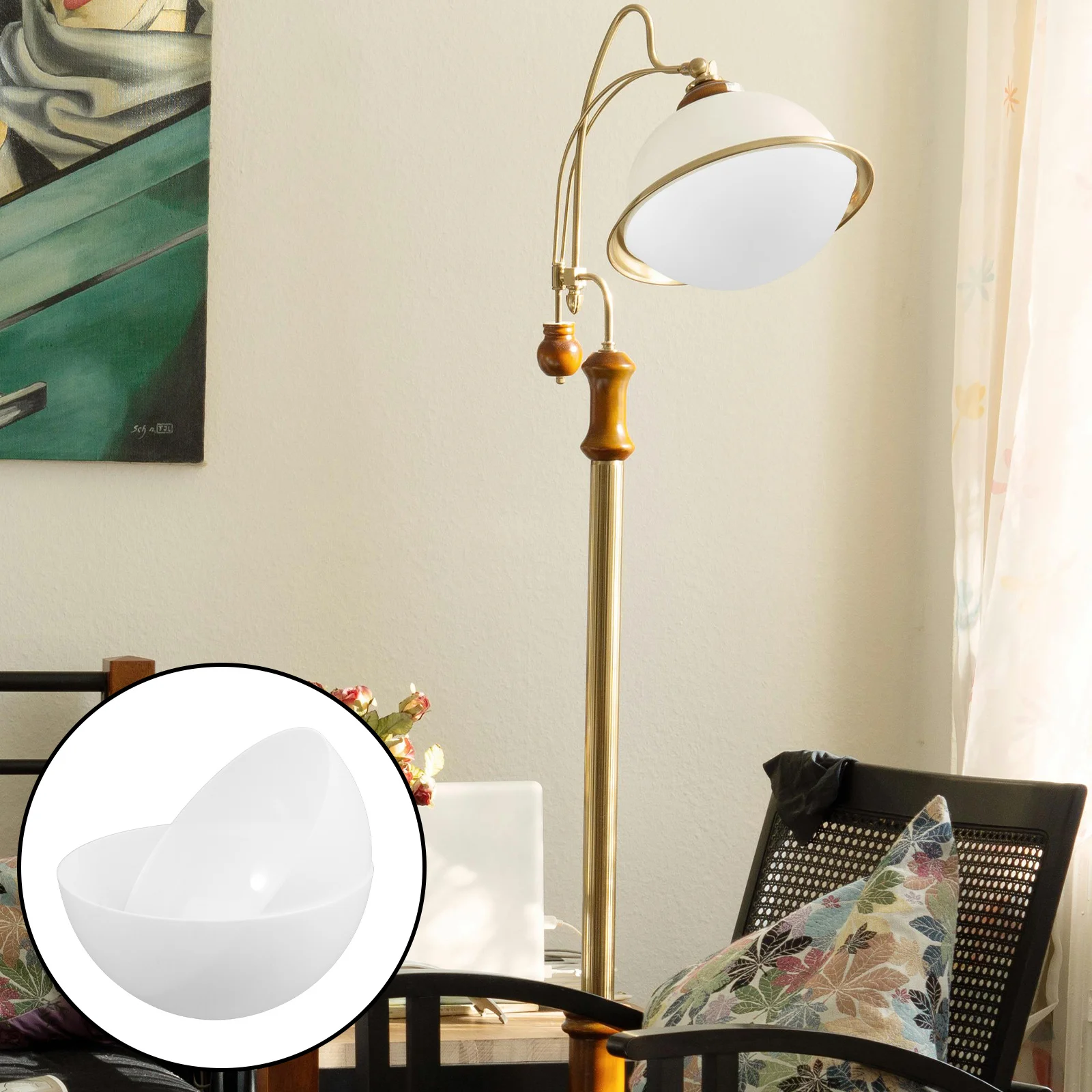 

2Pcs White Mushroom Lampshade Plastic Half Sphere Dome Cover Replacement for Floor Table Ceiling Light Fixture