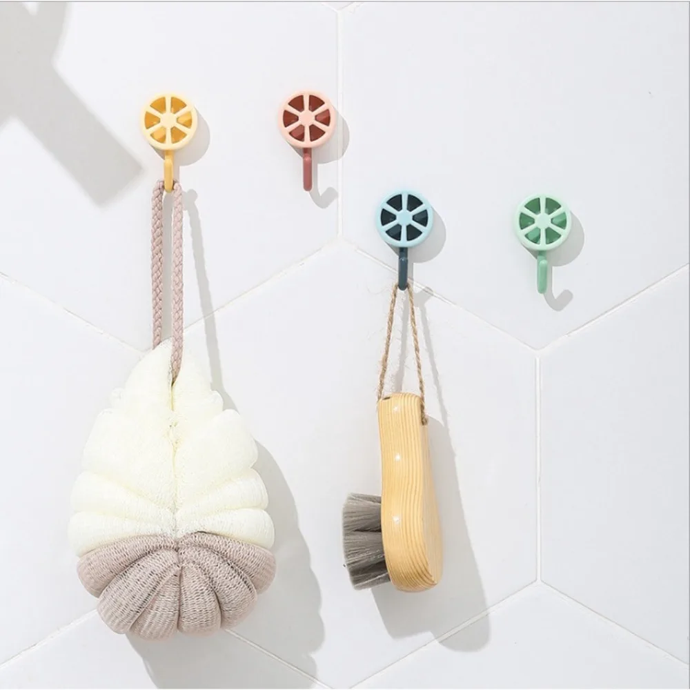 New Plastic Self Adhesive Hooks Lemon Punch-free Key Bag Hooks Wall Decoration Multicolor Towel Coat Hooks