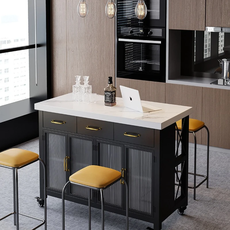 

Kitchen Open Side Cabinet Light Luxury Movable Nakajima Desk Home Bar Table Simple Nordic